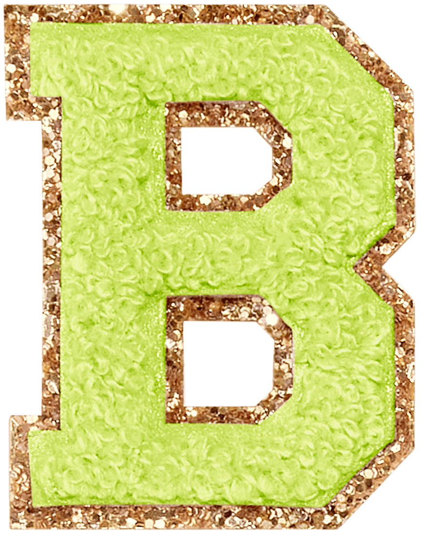 Lime Glitter Varsity Letter Patch