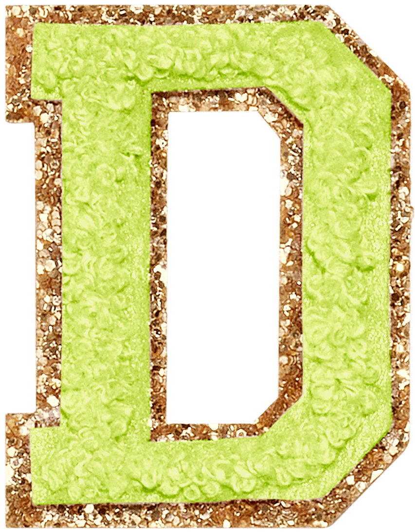 Lime Glitter Varsity Letter Patch
