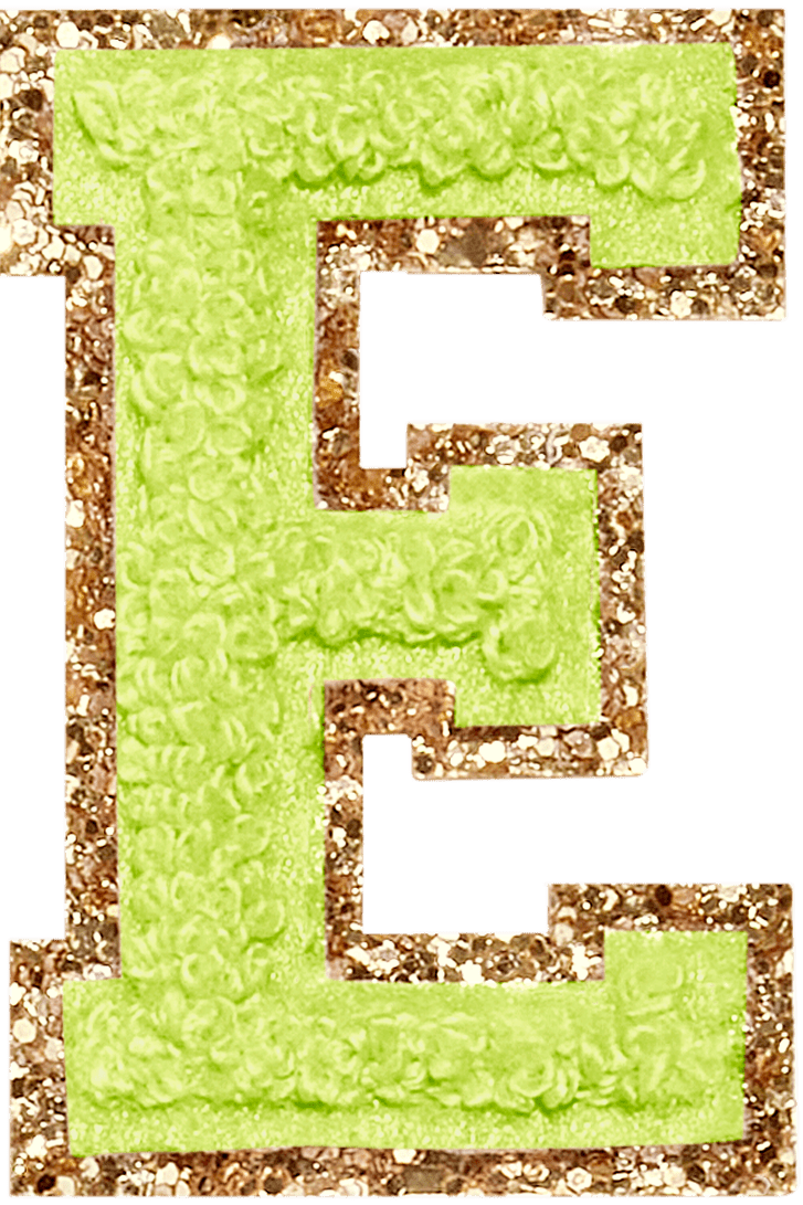 Lime Glitter Varsity Letter Patch