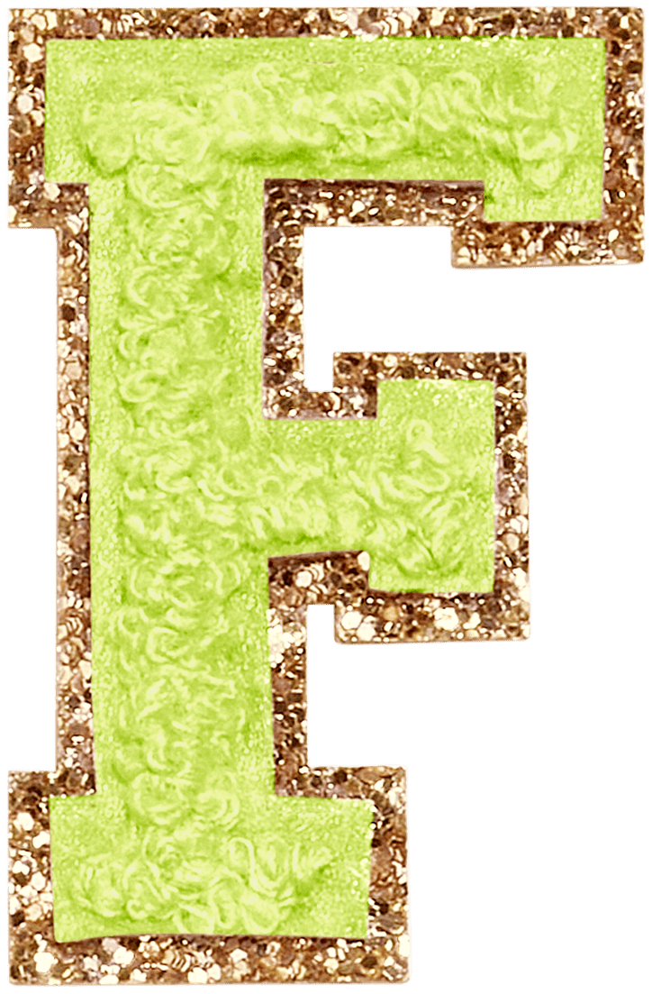 Lime Glitter Varsity Letter Patch