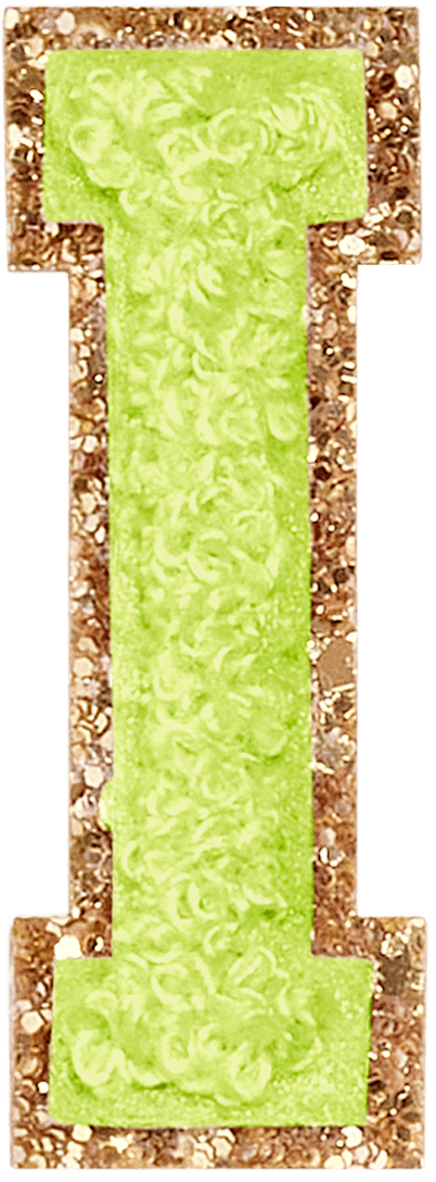 Lime Glitter Varsity Letter Patch