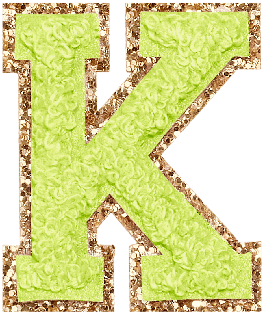 Lime Glitter Varsity Letter Patch