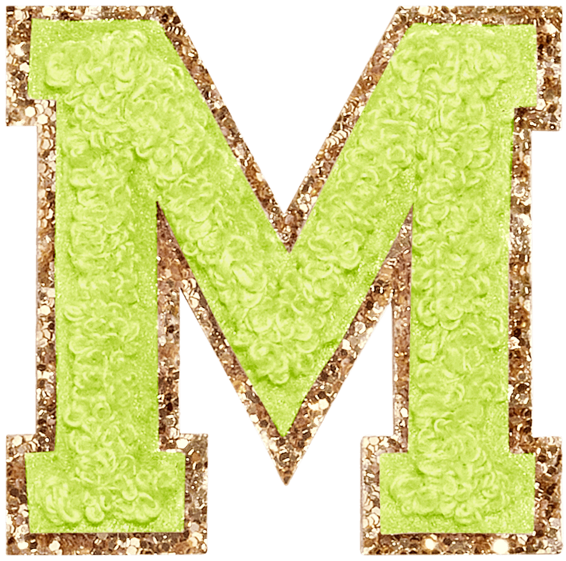 Lime Glitter Varsity Letter Patch
