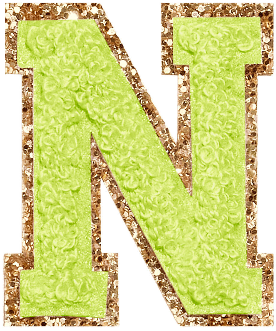 Lime Glitter Varsity Letter Patch