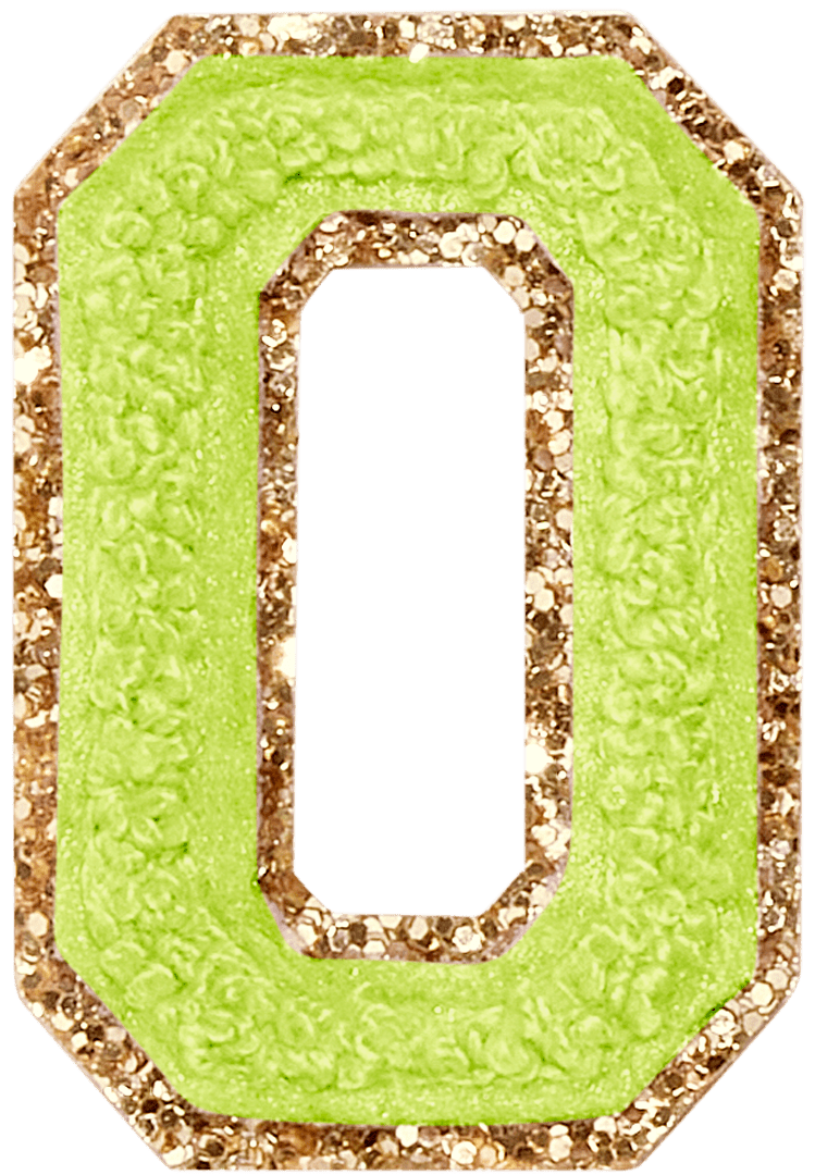 Lime Glitter Varsity Letter Patch
