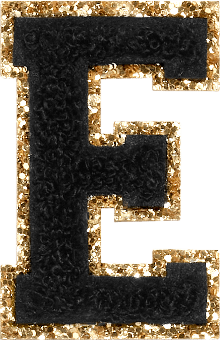 Noir Glitter Varsity Letter Patch