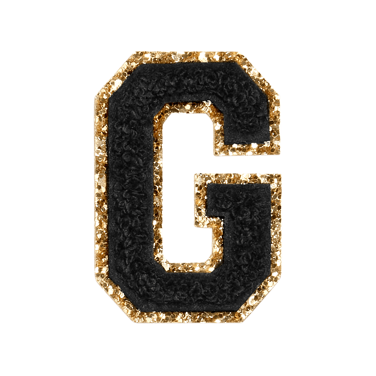 Noir Glitter Varsity Letter Patch
