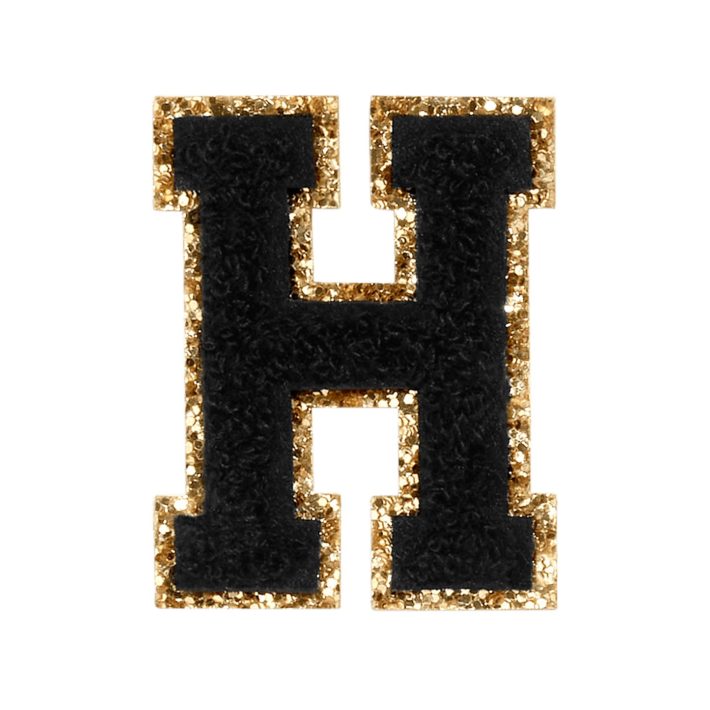 Noir Glitter Varsity Letter Patch