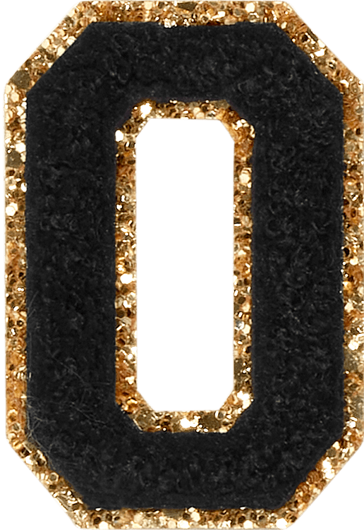 Noir Glitter Varsity Letter Patch