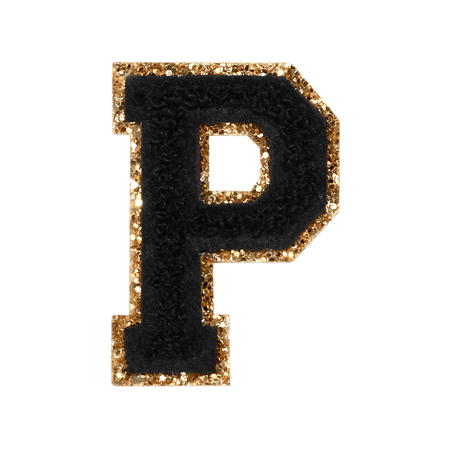 Noir Glitter Varsity Letter Patch