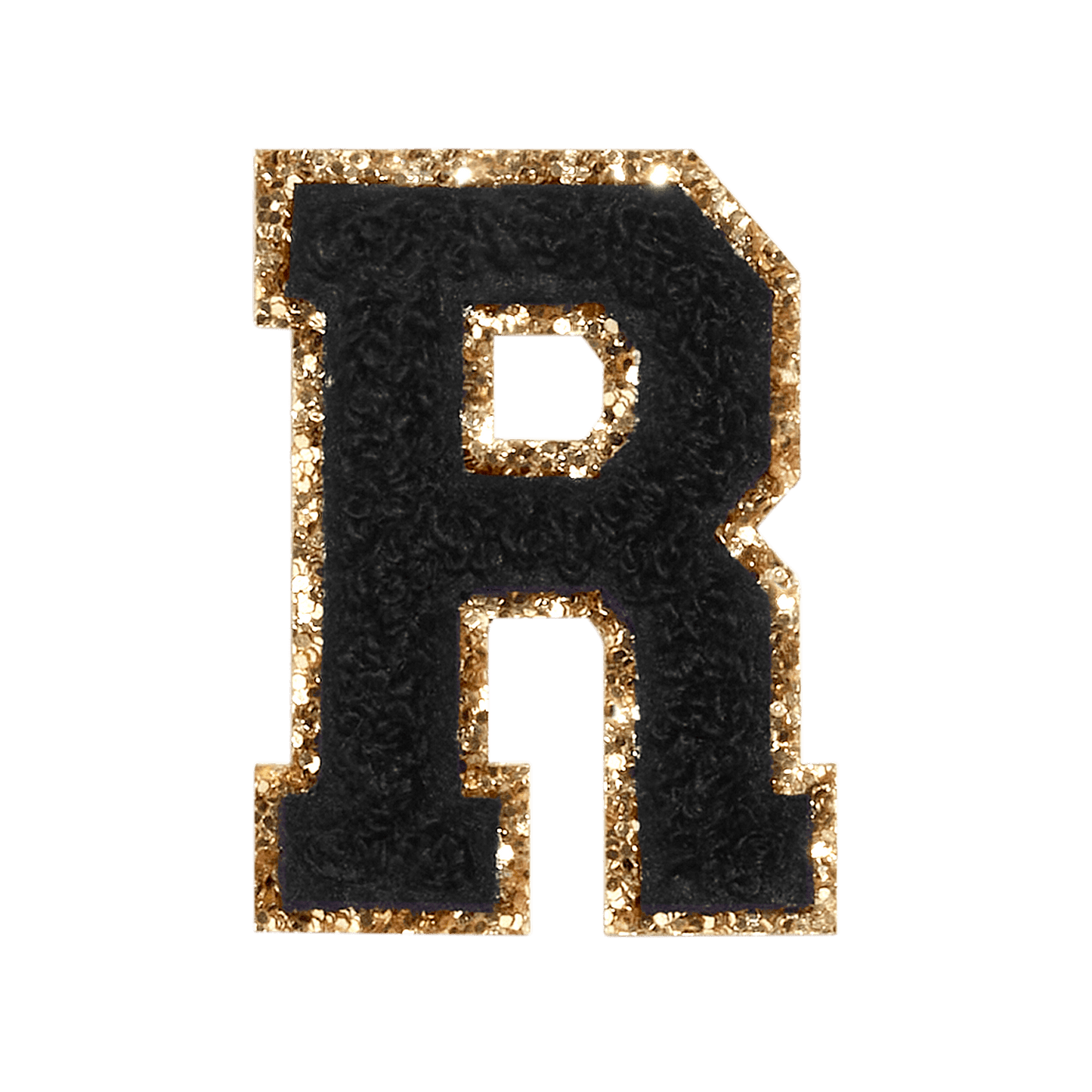 Noir Glitter Varsity Letter Patch