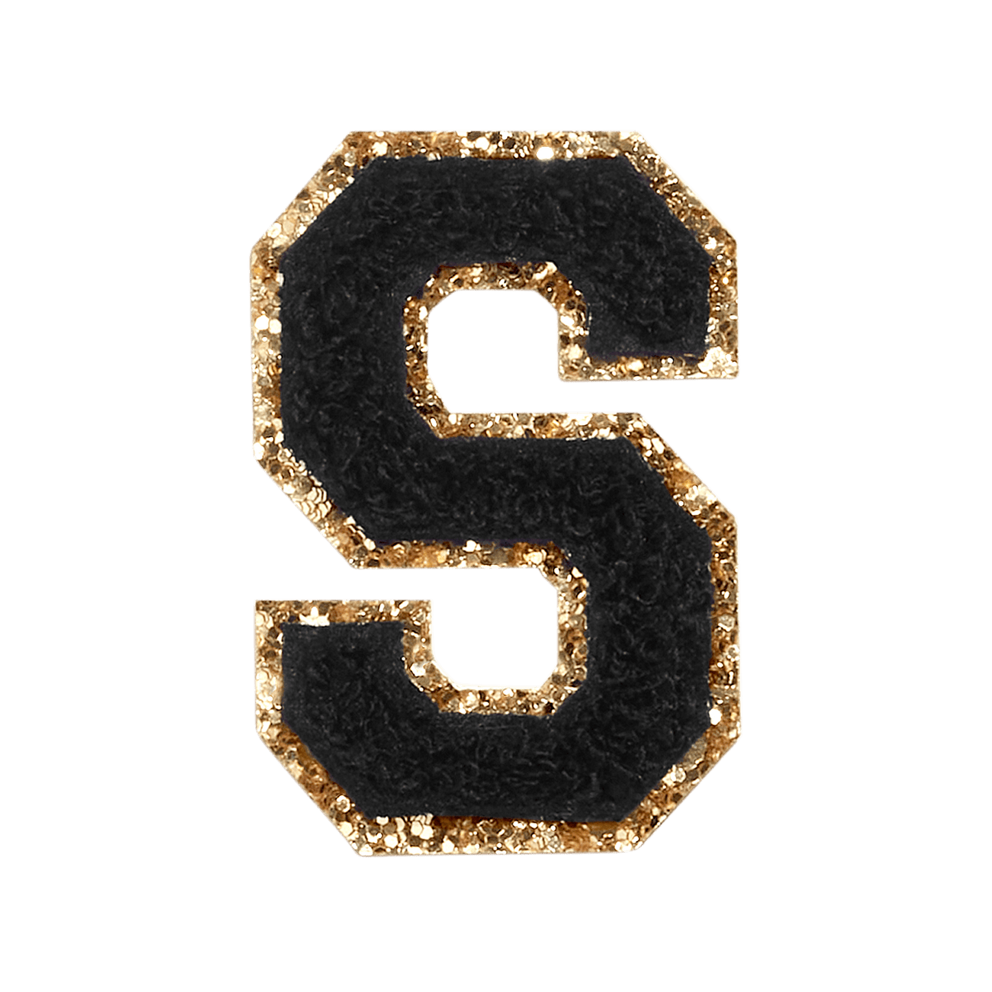 Noir Glitter Varsity Letter Patch