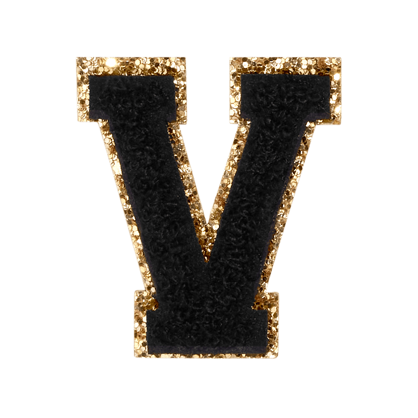 Noir Glitter Varsity Letter Patch