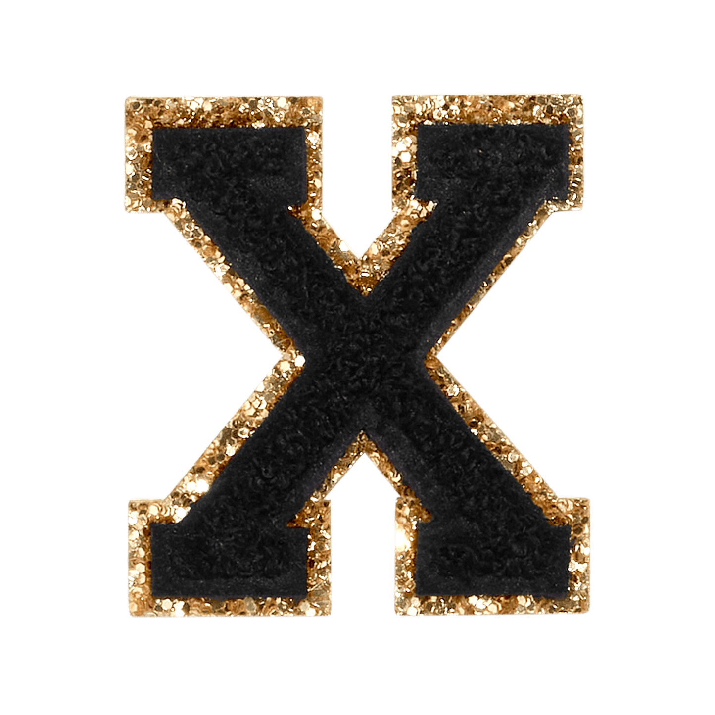Noir Glitter Varsity Letter Patch