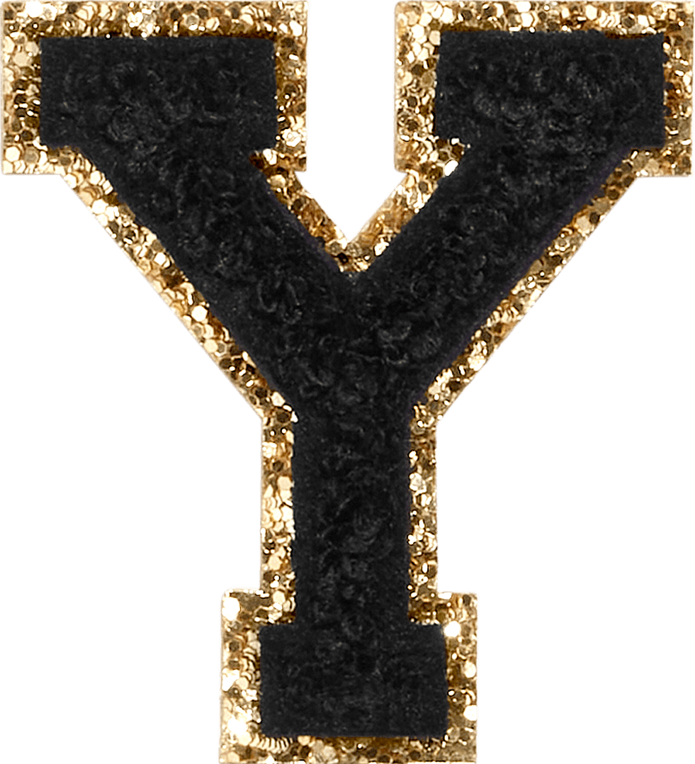 Noir Glitter Varsity Letter Patch