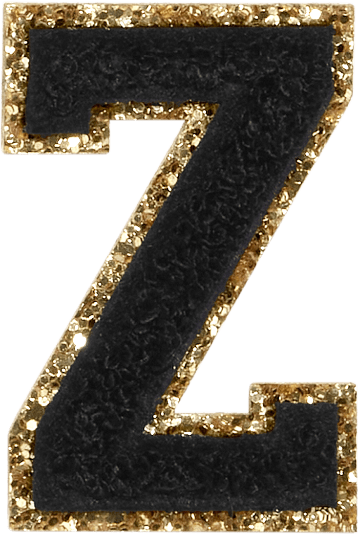 Noir Glitter Varsity Letter Patch
