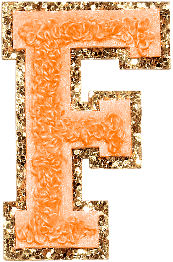 Peach Glitter Varsity Letter Patch