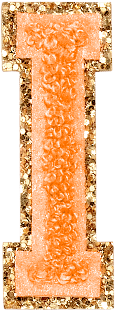 Peach Glitter Varsity Letter Patch