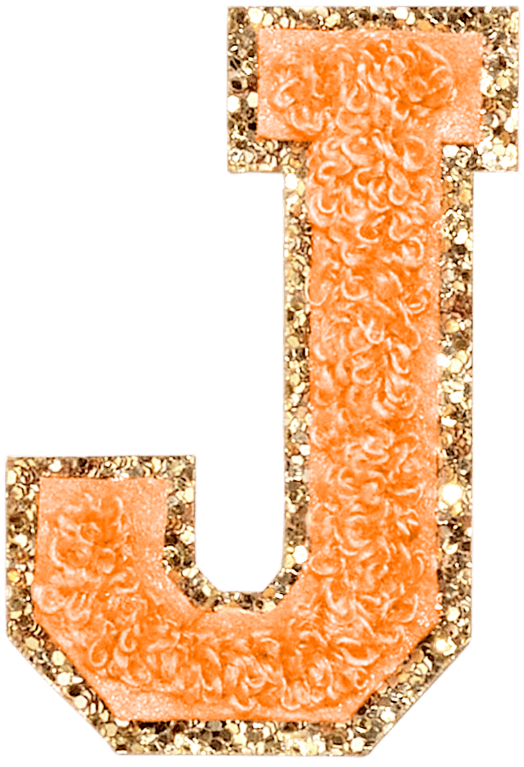 Peach Glitter Varsity Letter Patch
