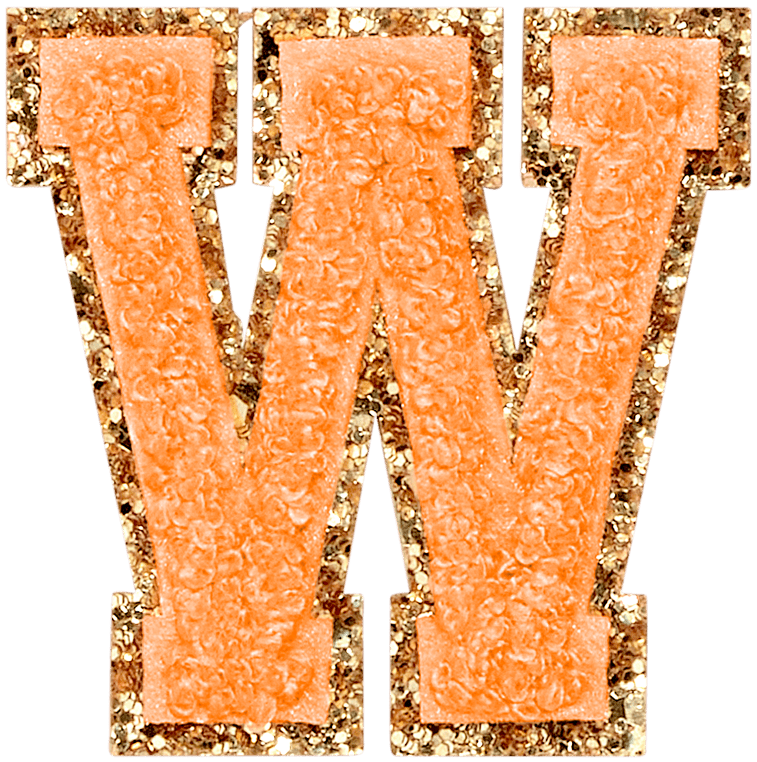 Peach Glitter Varsity Letter Patch