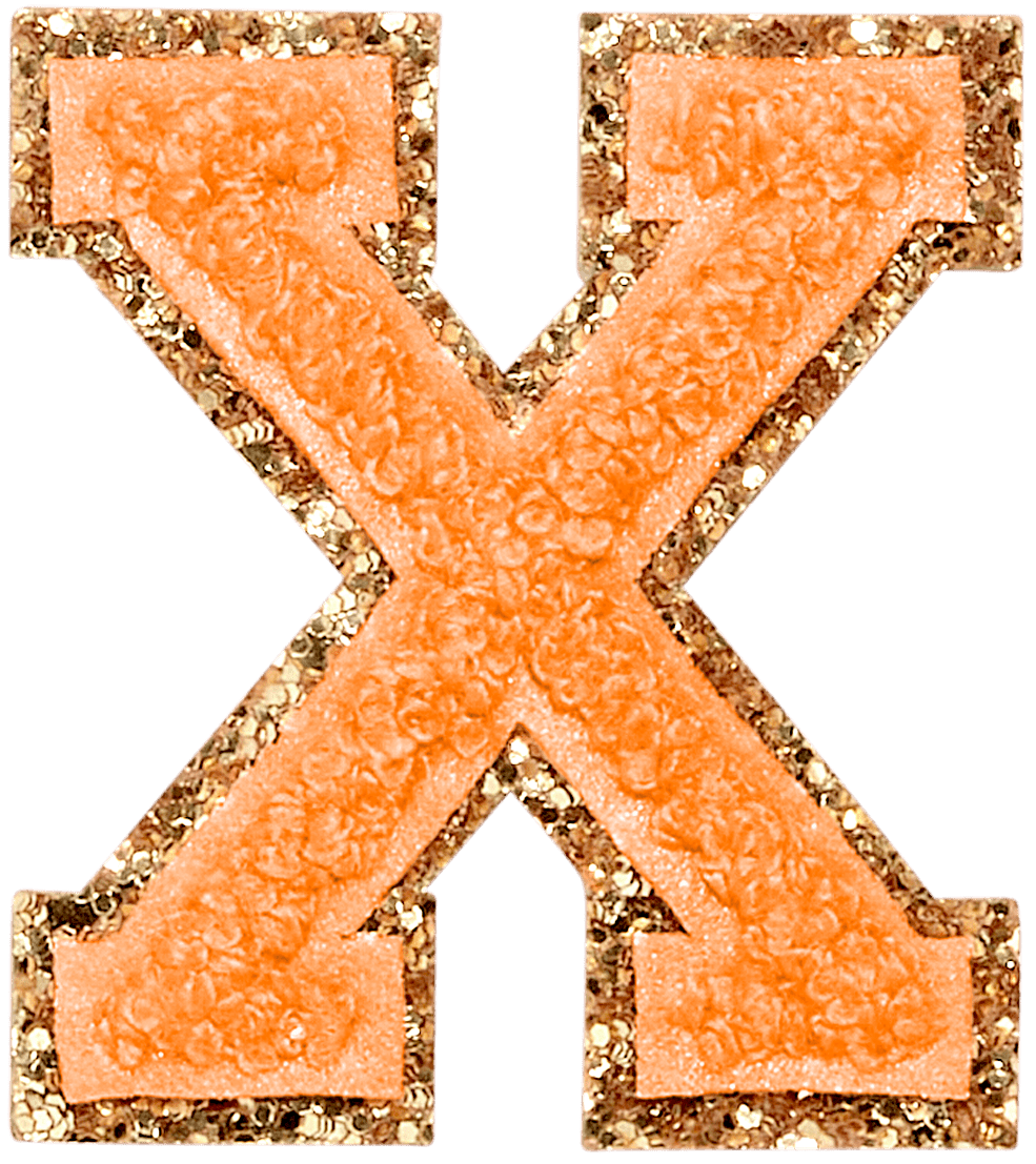 Peach Glitter Varsity Letter Patch