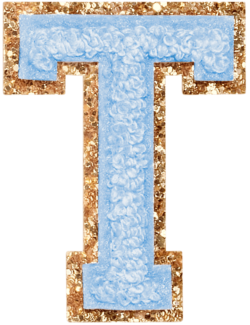 Periwinkle Glitter Varsity Letter Patch