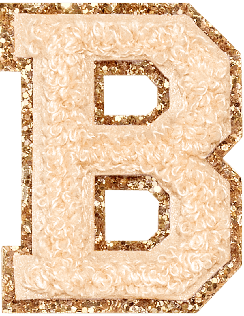 Sand Glitter Varsity Letter Patch