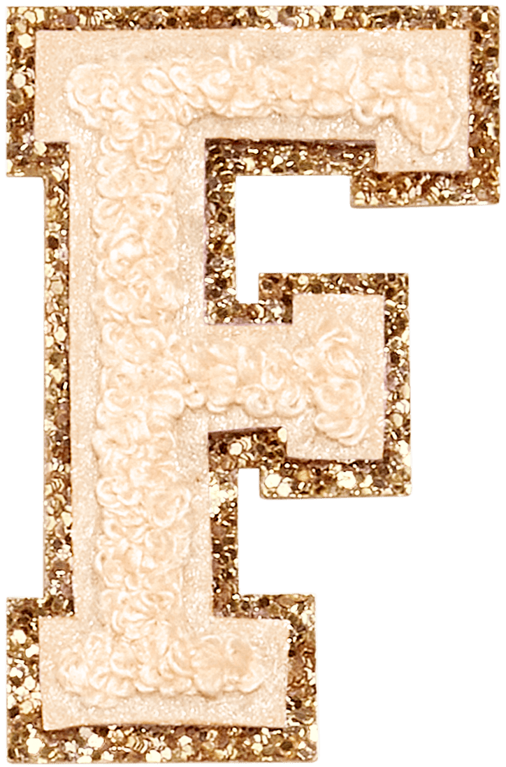 Sand Glitter Varsity Letter Patch