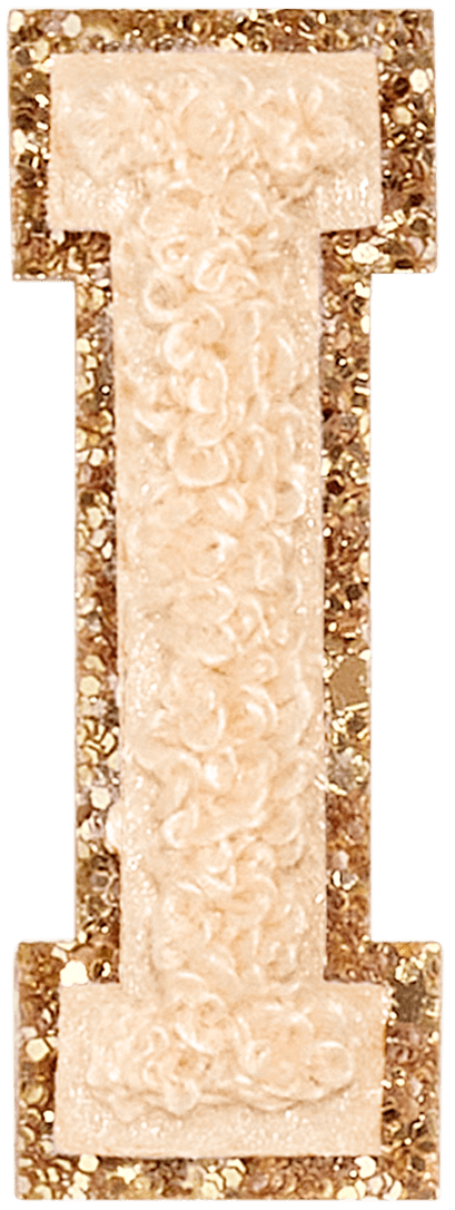 Sand Glitter Varsity Letter Patch