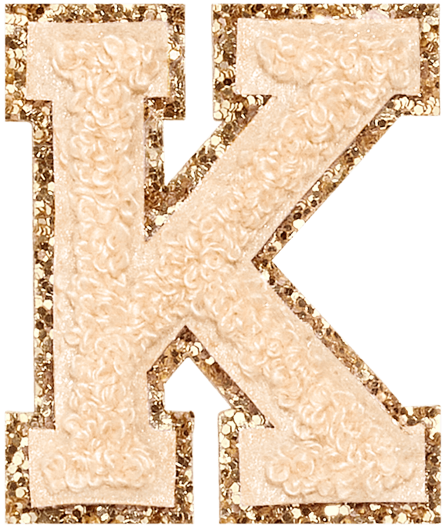 Sand Glitter Varsity Letter Patch