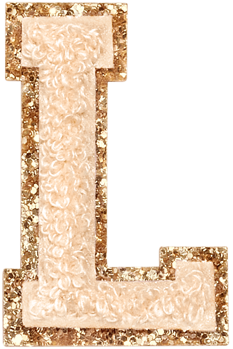 Sand Glitter Varsity Letter Patch