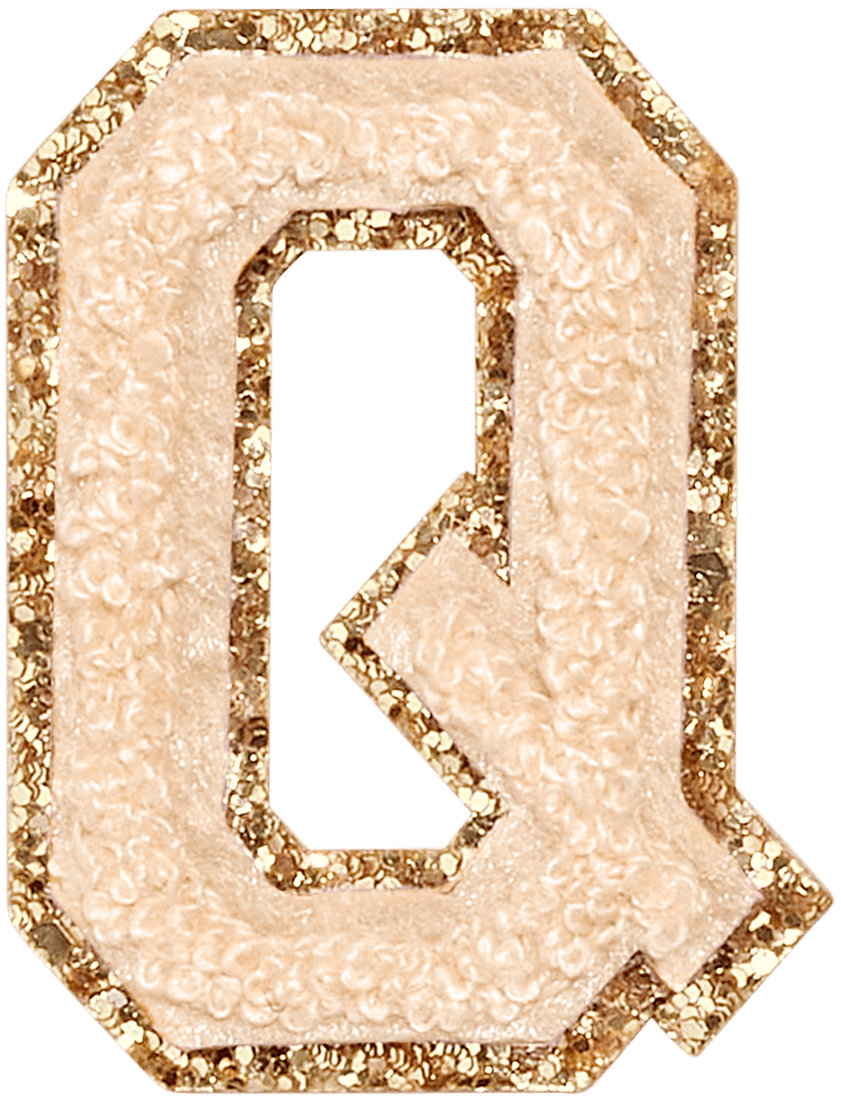 Sand Glitter Varsity Letter Patch