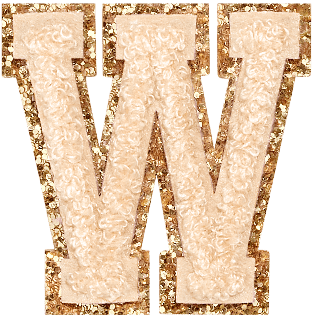 Sand Glitter Varsity Letter Patch
