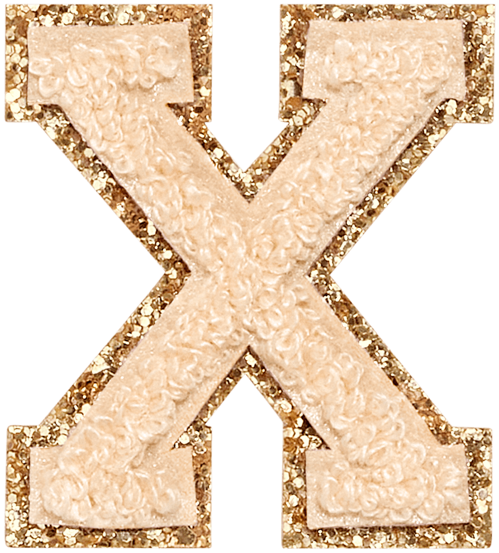 Sand Glitter Varsity Letter Patch