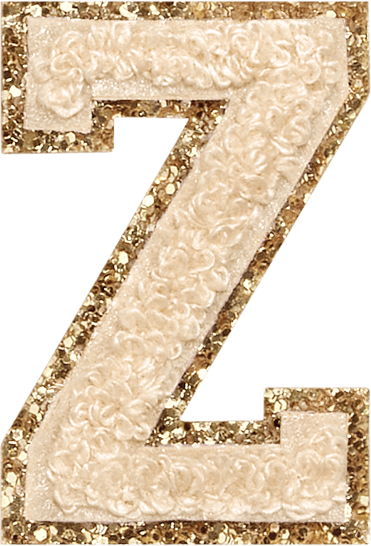 Sand Glitter Varsity Letter Patch