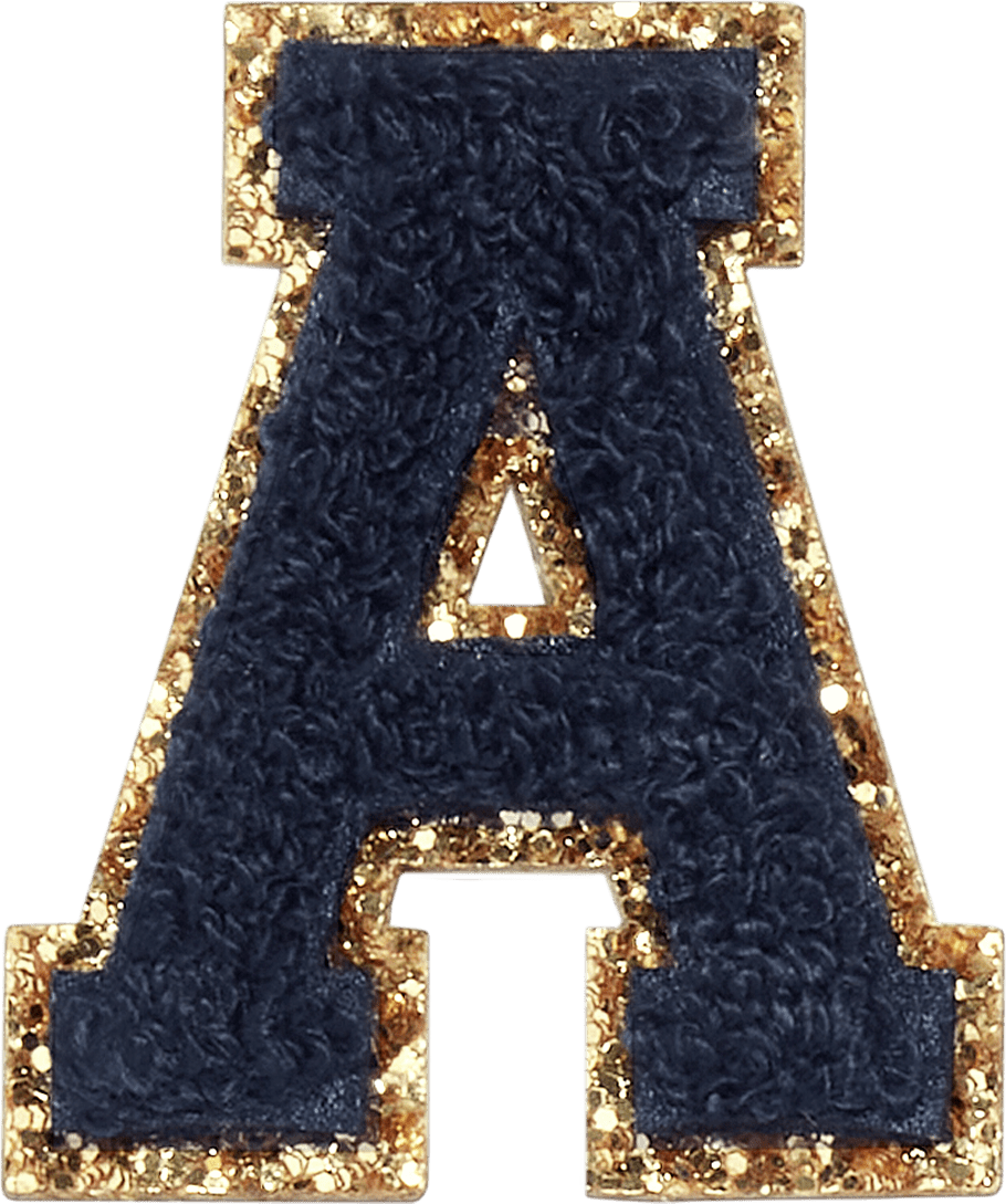 Sapphire Glitter Varsity Letter Patch