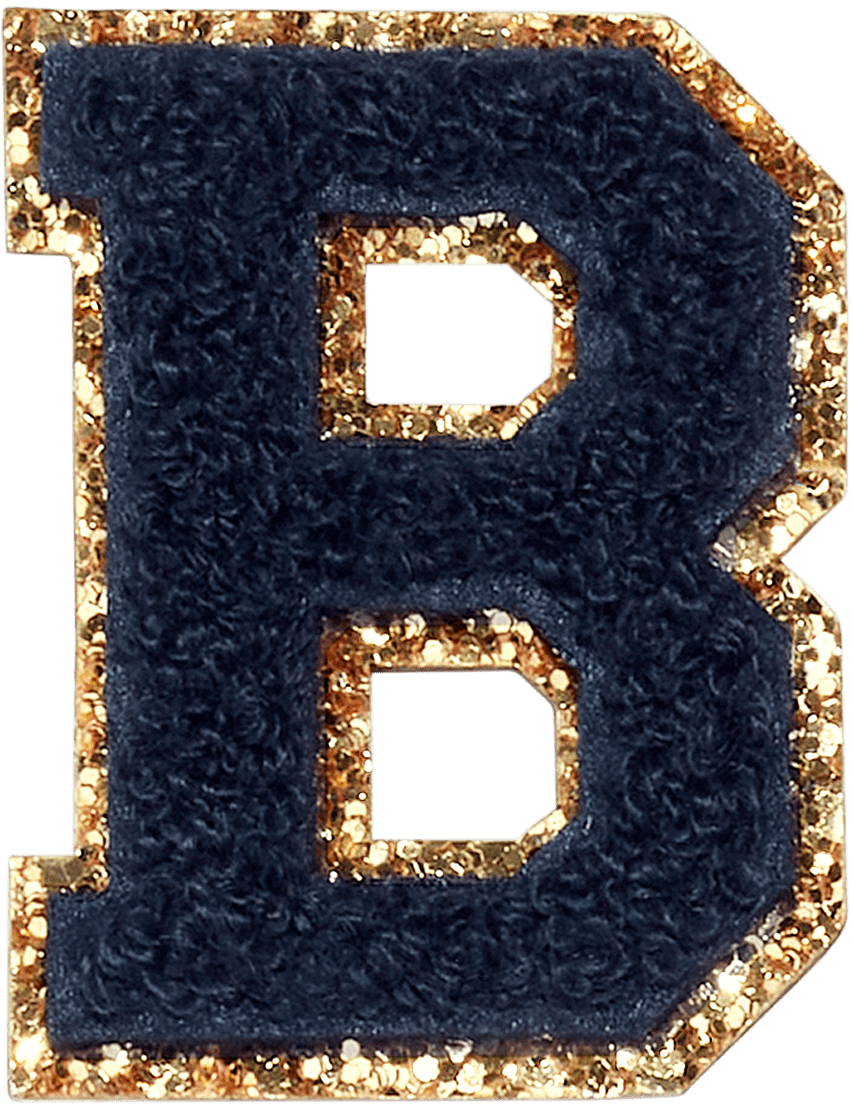 Sapphire Glitter Varsity Letter Patch