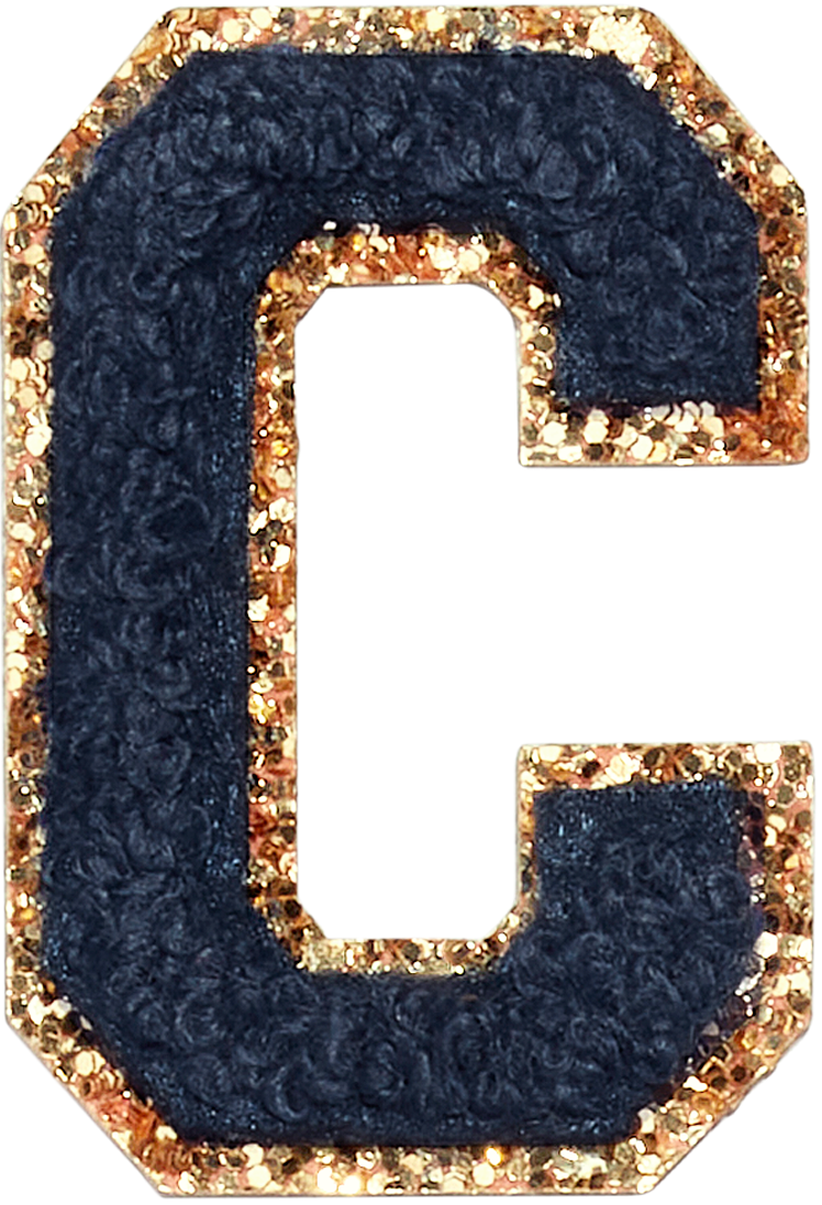 Sapphire Glitter Varsity Letter Patch
