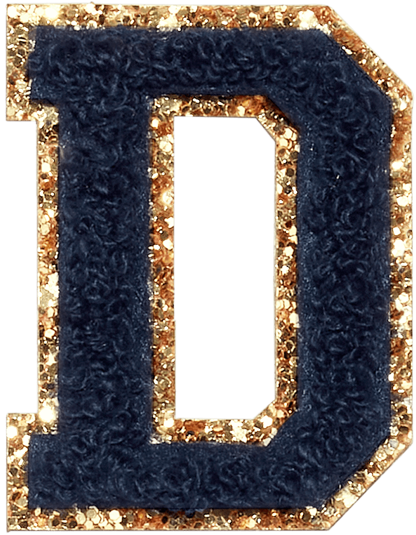 Sapphire Glitter Varsity Letter Patch
