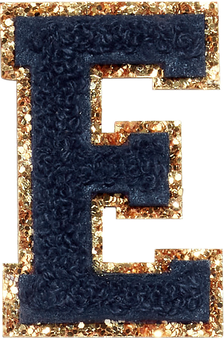 Sapphire Glitter Varsity Letter Patch