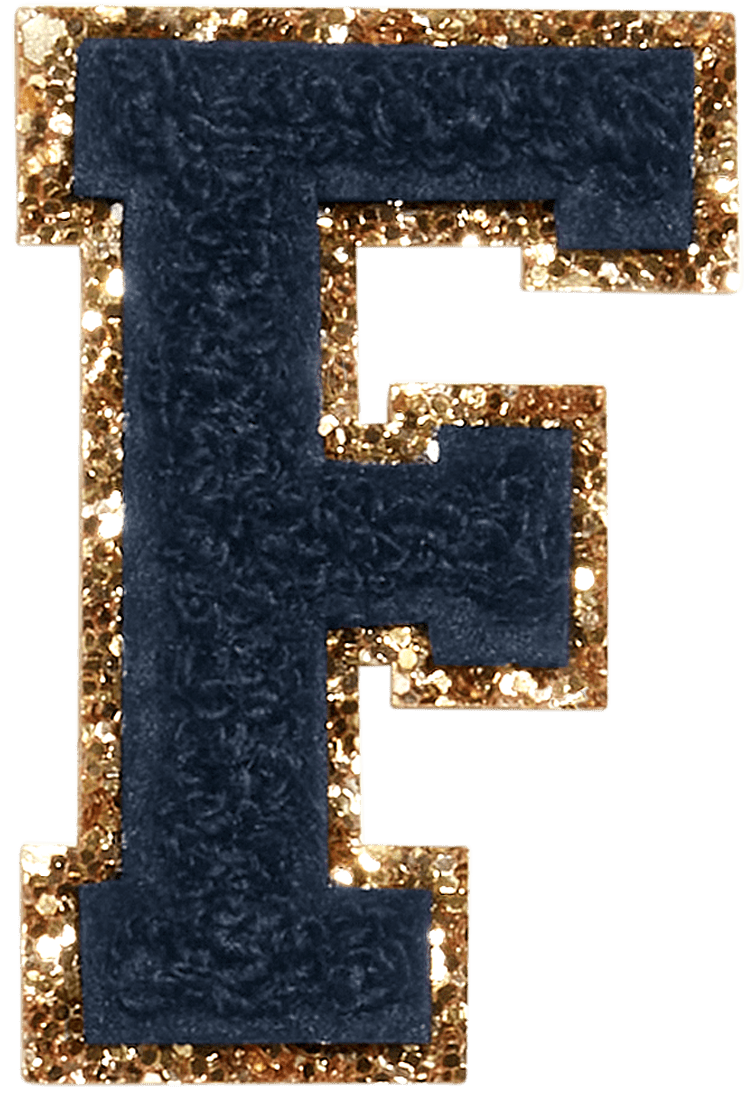 Sapphire Glitter Varsity Letter Patch