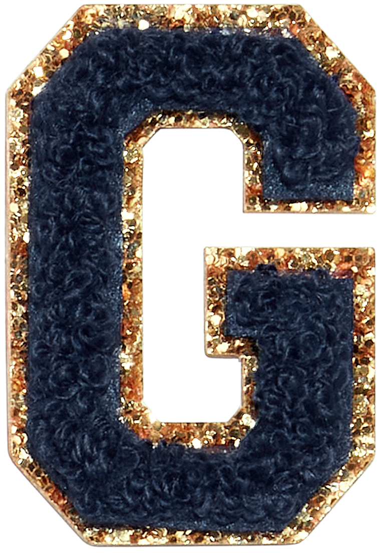 Sapphire Glitter Varsity Letter Patch