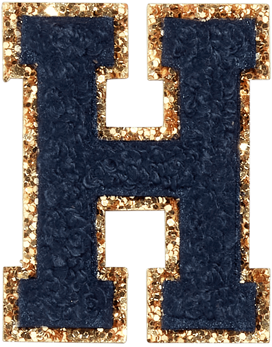 Sapphire Glitter Varsity Letter Patch