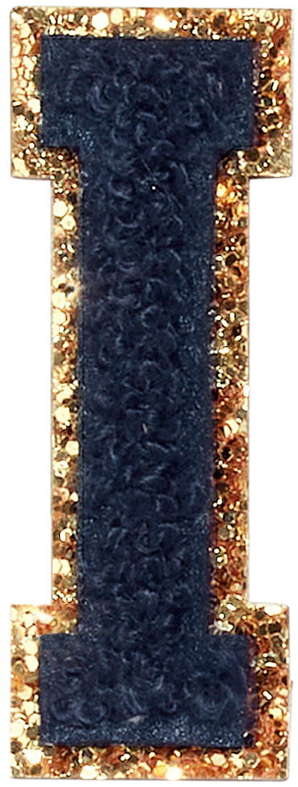Sapphire Glitter Varsity Letter Patch