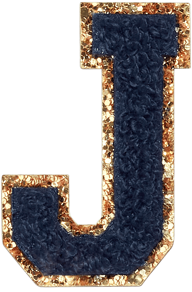 Sapphire Glitter Varsity Letter Patch