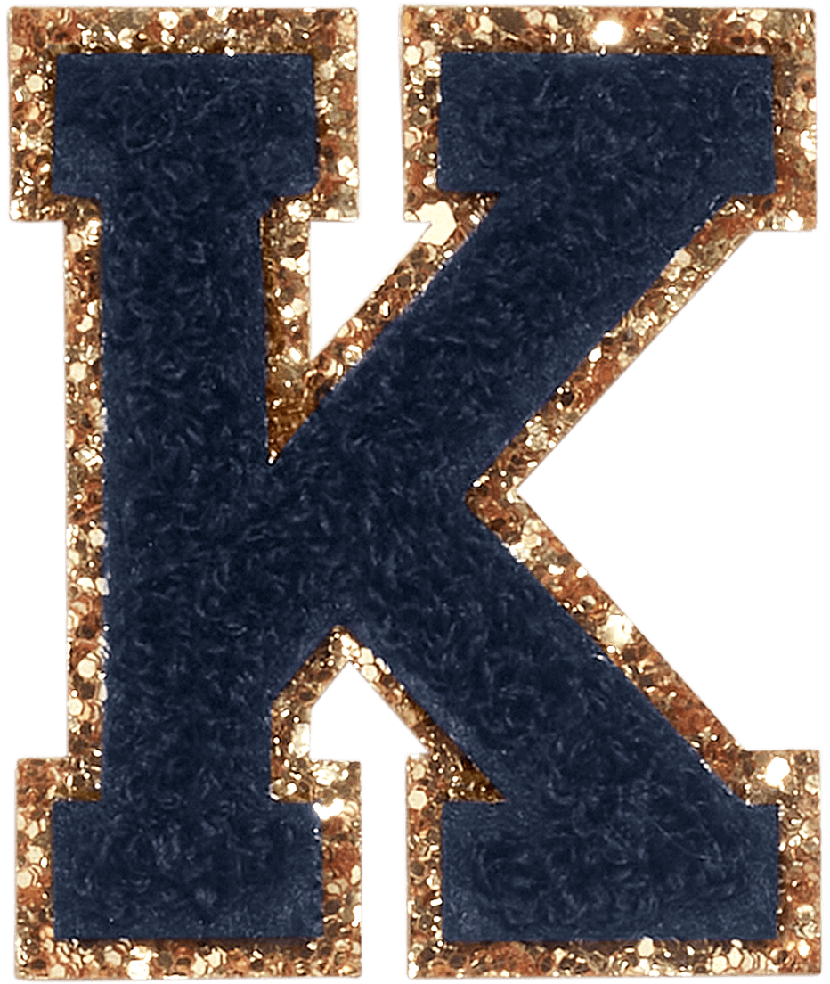 Sapphire Glitter Varsity Letter Patch