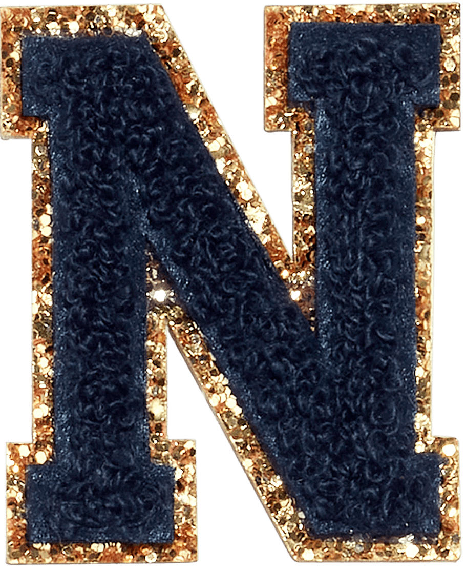 Sapphire Glitter Varsity Letter Patch