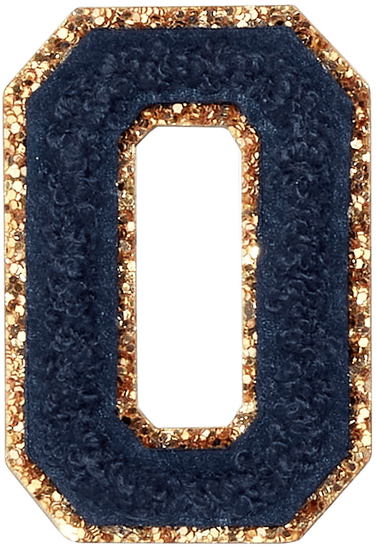 Sapphire Glitter Varsity Letter Patch