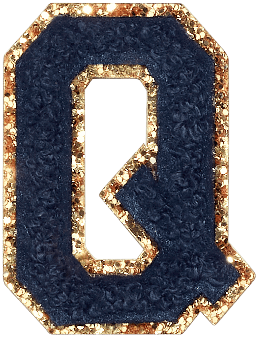 Sapphire Glitter Varsity Letter Patch