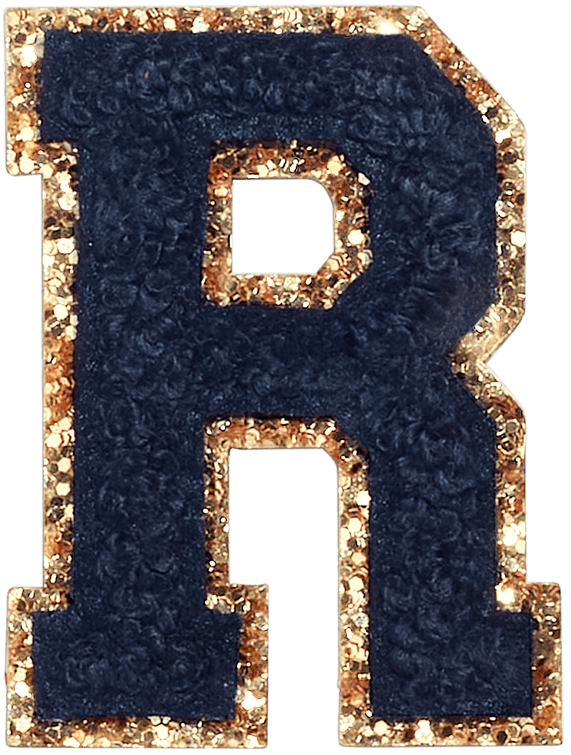 Sapphire Glitter Varsity Letter Patch